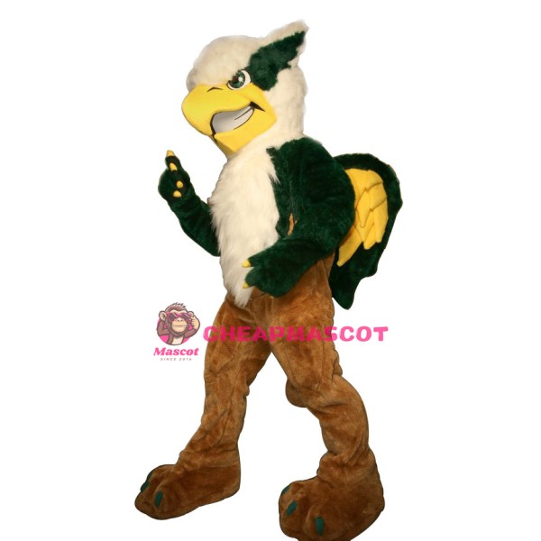 Angry Green Hippogriff Mascot Costume Cartoon Character