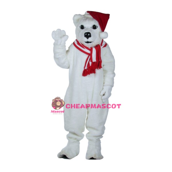 Christmas White Bear Mascot Costume