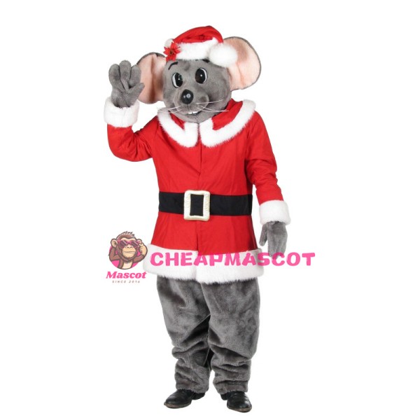 Christmas Gray Mouse Mascot Adult Costume