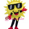 Smiling Cartoon Sun Mascot Costume With Sunglasses