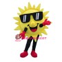Smiling Cartoon Sun Mascot Costume With Sunglasses