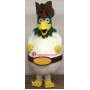 Long Fur Green Head Rooster Mascot Costume