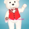 White Teddy Bear Lightweight Mascot Adult Costume 