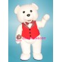 White Teddy Bear Lightweight Mascot Adult Costume 