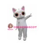 Cute White Cat Mascot Adult Costume 