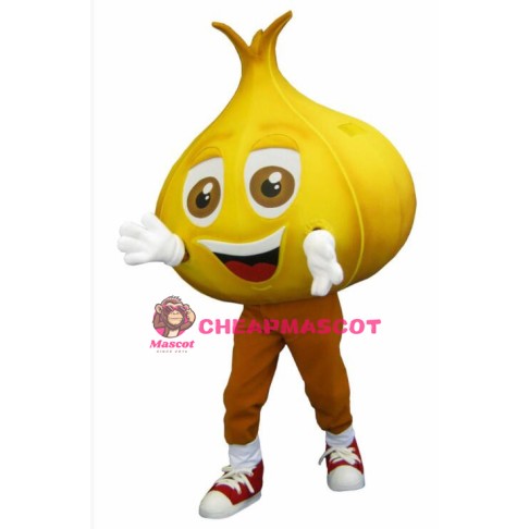 Cartoon Yellow Garlic Lightweight Mascot Adult Costume