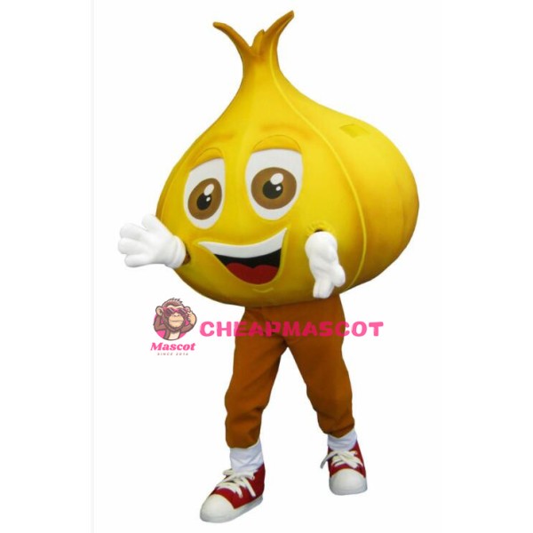 Cartoon Yellow Garlic Lightweight Mascot Adult Costume