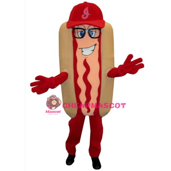 Cleveland Indians Ketchup Hot Dog Mascot Adult Costume