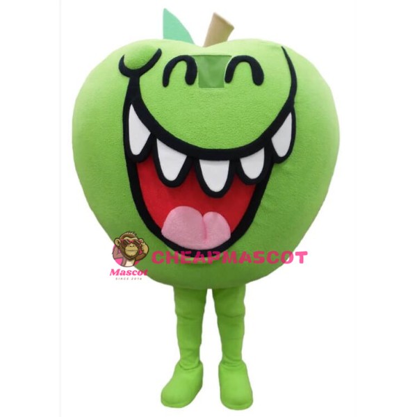 Grinning Cartoon Green Apple Lightweight Mascot Adult Costume