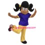 Friendly Black Girl Mascot Costume 