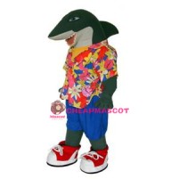 Beach Green Shark Mascot Costume
