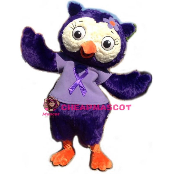 Cute Purple Owl Mascot Costume