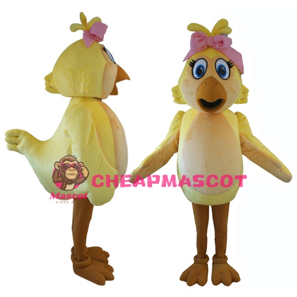 Graceful Cartoon Yellow Chicken Mascot Costume 