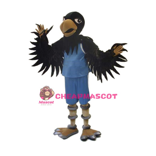 College Basketball Black Crow Mascot Costume 