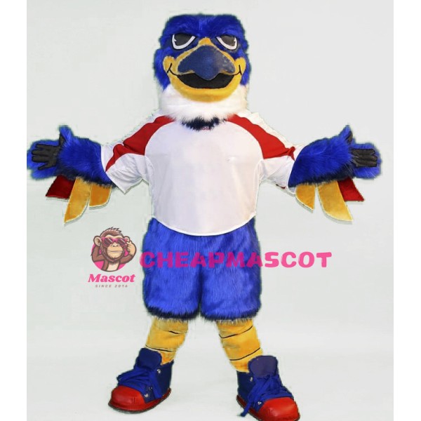 Blue Falcon Long Fur Mascot Costume 