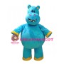 Cute Cartoon Blue Hippo Mascot Costume