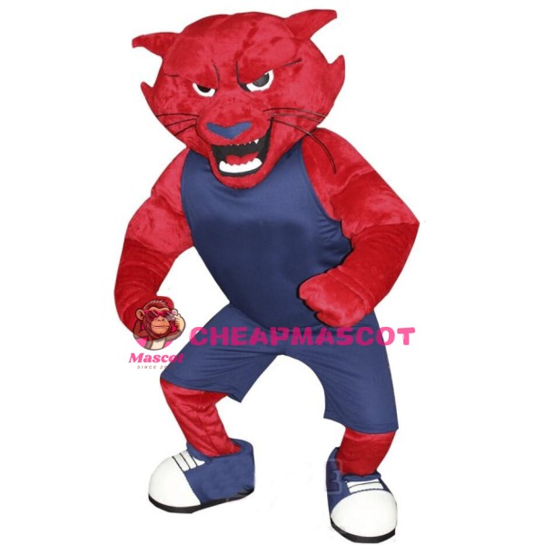 College Fierce Power Red Wolf Mascot Costume