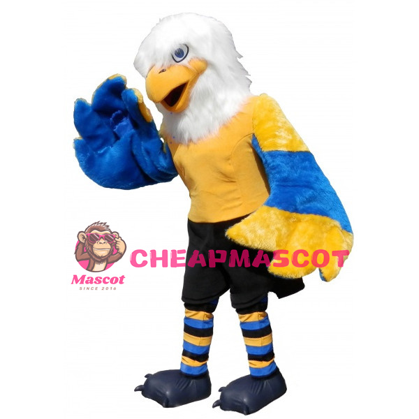 Blue & Yellow Eagle Mascot Adult Costume
