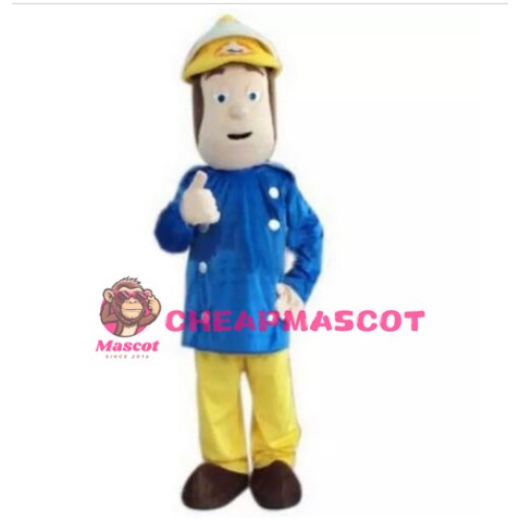 Brave Fireman Sam Mascot Costume