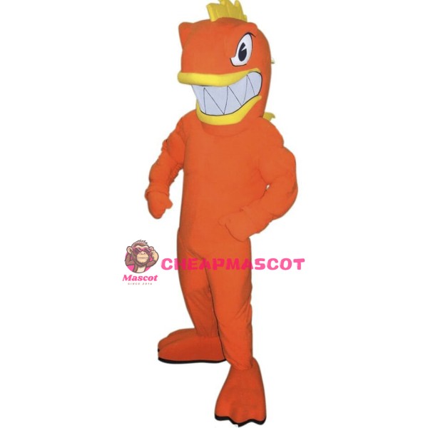 Fierce Power Orange Guppy Mascot Costume
