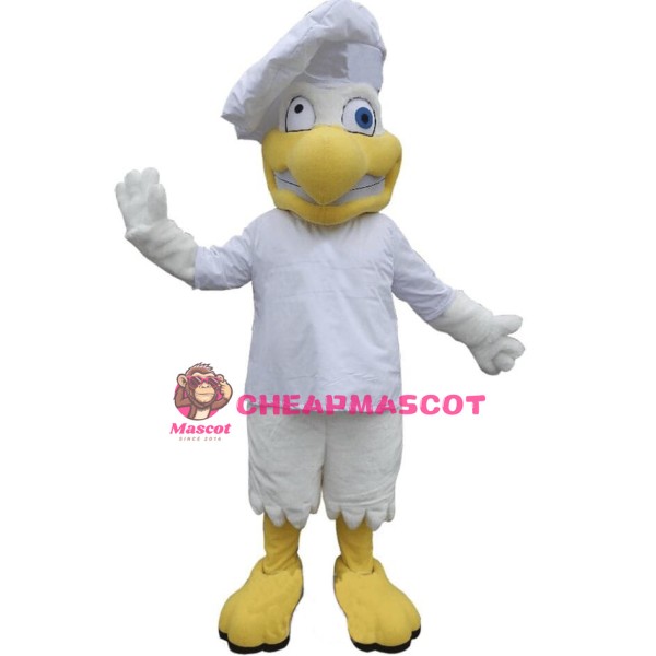 Wacky White Chicken Chef Mascot Costume