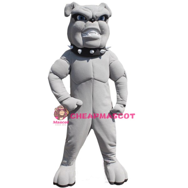 Fierce Power Grey Bulldog Mascot Costume 
