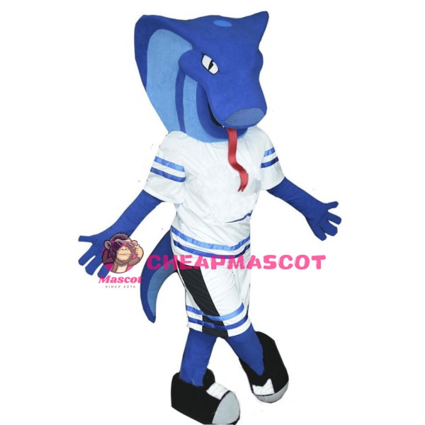 Sports Blue Cobra Mascot Costume 
