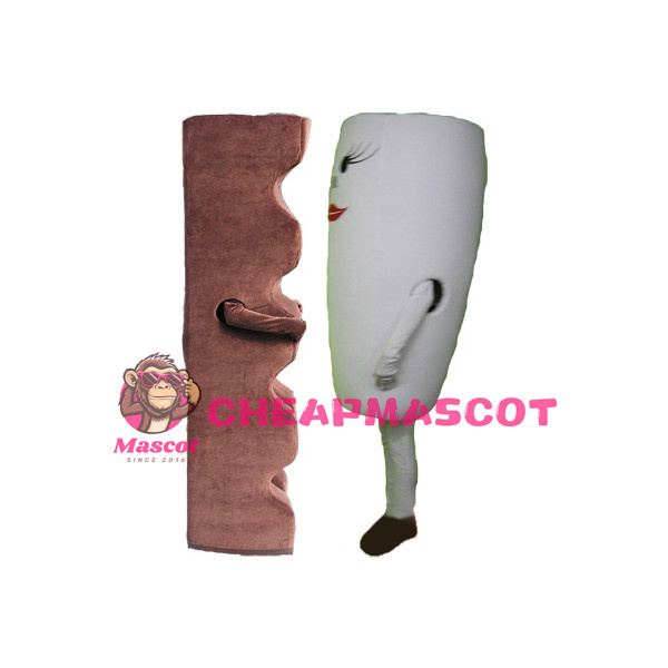 Cartoon Chocolate Bar & Milk Mascot Adult Costume