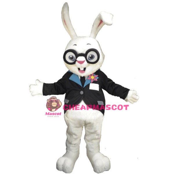 White Rabbit Bunny Manager Mascot Adult Costume