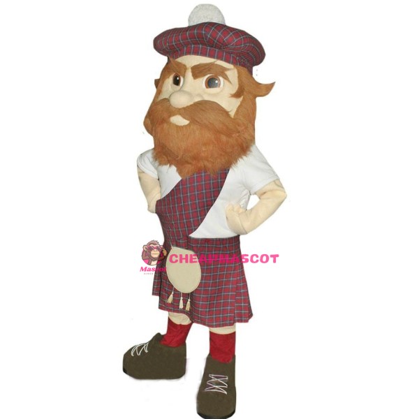 Scottish Bearded Man Mascot Costume
