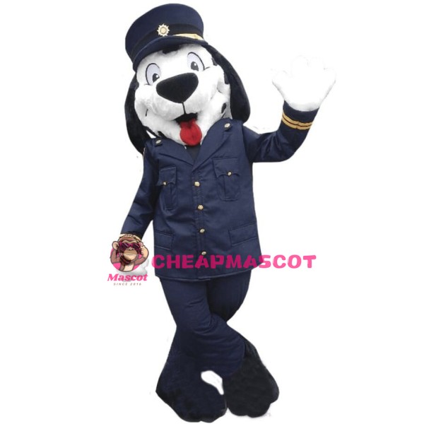 Lovely Spotted Dog Train Conductor Mascot Costume 