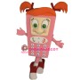 Cute Cartoon Pink Cell Phone Girl Mascot Costume