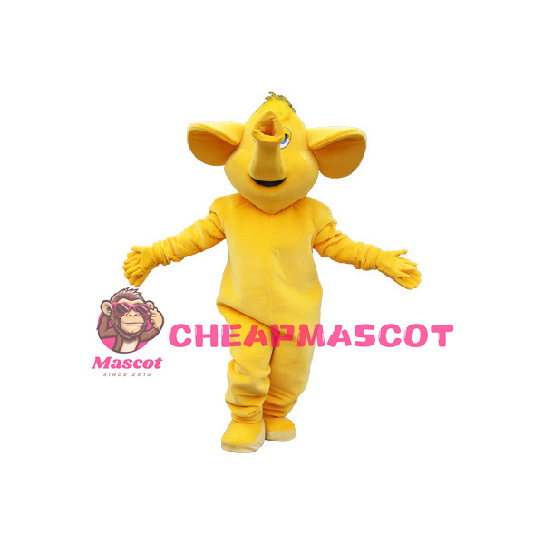 Cute Yellow Elephant Mascot Adult Costume 