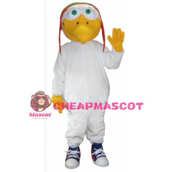Cute Cartoon White Dove Aviator Mascot Costume 