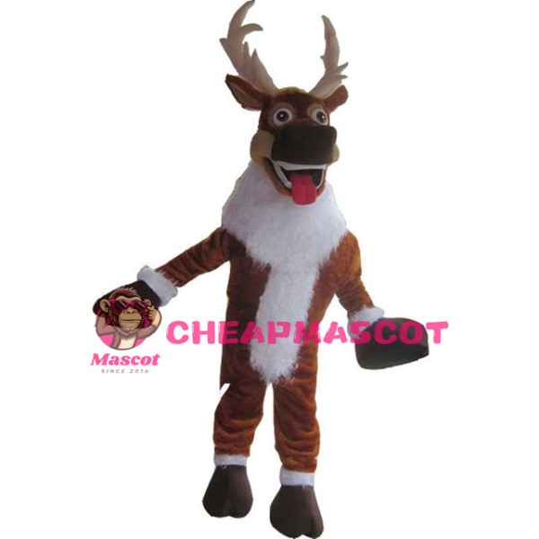 Crazy Christmas Reindeer Mascot Costume 