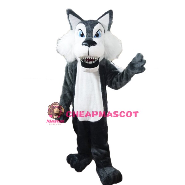 Fierce Wolf Plush Mascot Adult Costume 