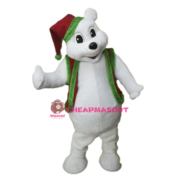 Christmas White Bear Mascot Adult Costume 