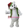 Christmas White Bear Mascot Adult Costume 