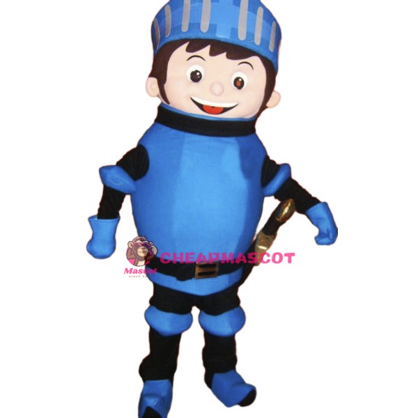 Blue Knight Boy Mascot Costume