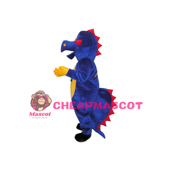 Dark Blue Dinosaur Mascot Adult Costume 