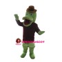 Green Platypus With Brown Hat Mascot Costume