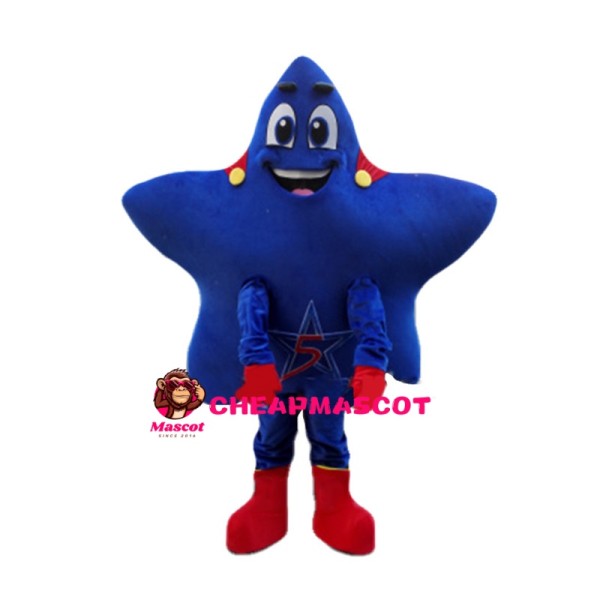 Cartoon Blue Star With Feet Mascot Costume