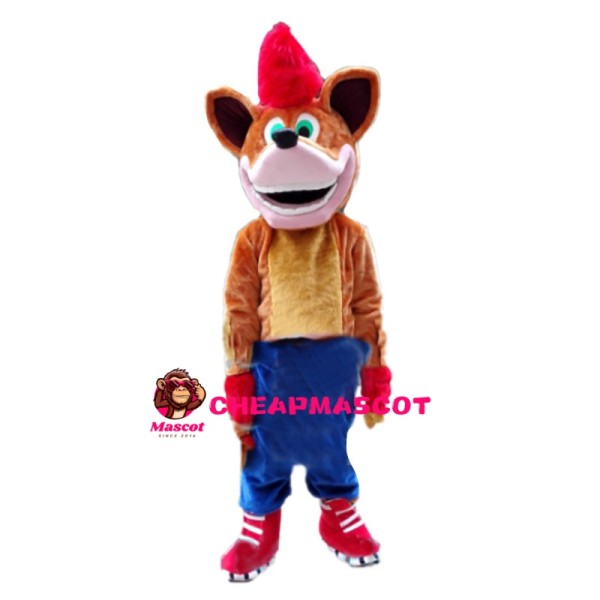 Playing Fox With Ice Skates Mascot Costume