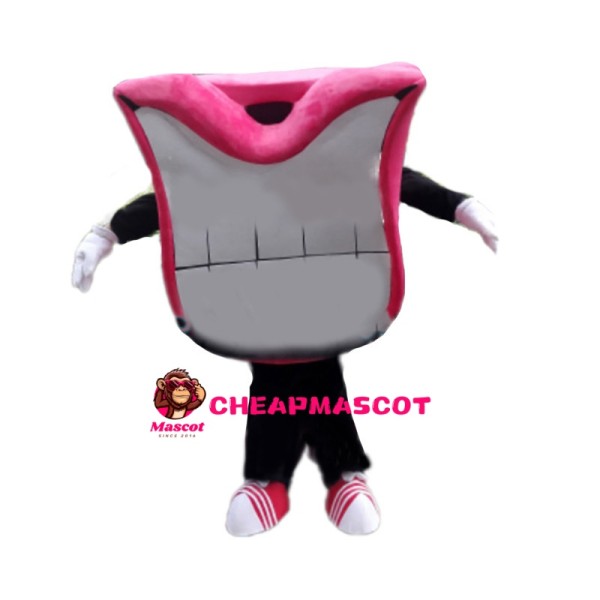 Cartoon Mouth With Pink Lips Mascot Costume