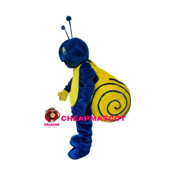 Blue Snail With Yellow Shell Mascot Costume