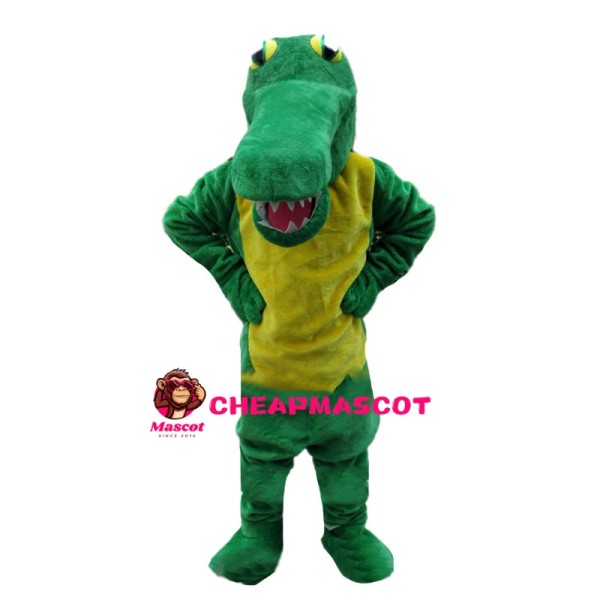 Ferocious Green Crocodile Mascot Costume