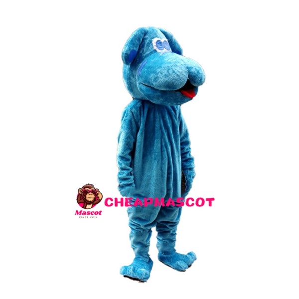 Super Lovely Blue Dog With Big Mouth Mascot Costume