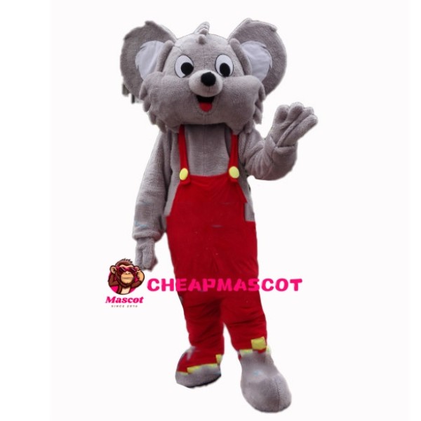 Cute Koala Wearing Red Overalls Mascot Costume