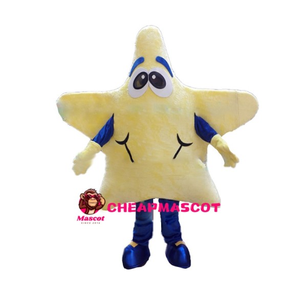 Yellow Star With Blue Pants Mascot Costume