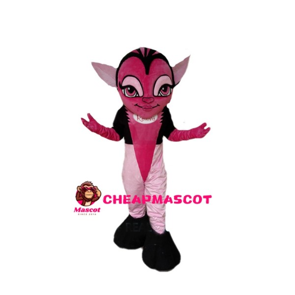 Charming Pink Female Elf Mascot Costume